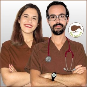 Foto de equipo veterinario Alfredo Suárez y Elena González